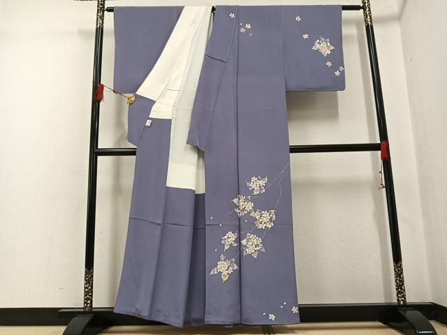 平和屋着物●本加賀友禅作家 向秀三 訪問着 枝花文 正絹 逸品 AABF8086ph