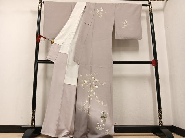 平和屋着物●訪問着 友禅 作家物 童子花文 正絹 逸品 AABF8087ph