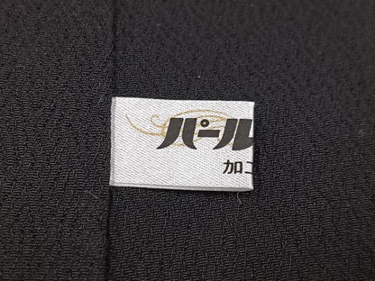 平和屋着物●上質な小紋 草花文 黒地 金彩 正絹 逸品 AABF8088ph