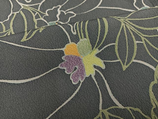 平和屋着物●上質な小紋 草花文 正絹 逸品 AABF8091ph