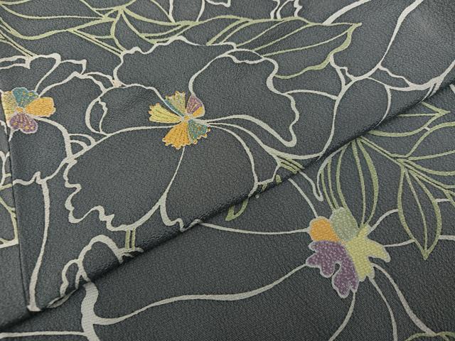 平和屋着物●上質な小紋 草花文 正絹 逸品 AABF8091ph