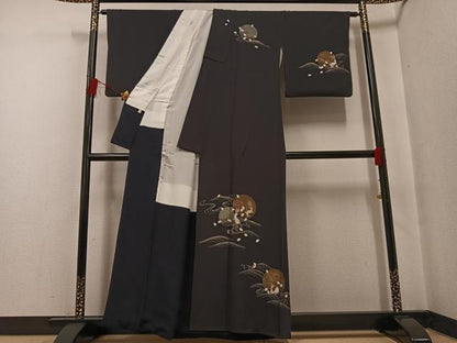 平和屋着物●訪問着 月兎 金銀彩 正絹 逸品 AABF8092ph