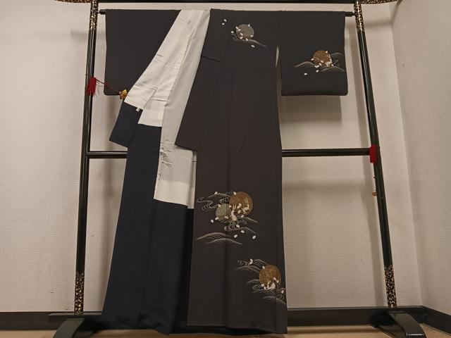 平和屋着物●訪問着 月兎 金銀彩 正絹 逸品 AABF8092ph