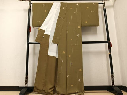 平和屋着物●上質な小紋 雪輪 兎 打ち出の小槌 独楽 正絹 逸品 未使用 AABF8094ph
