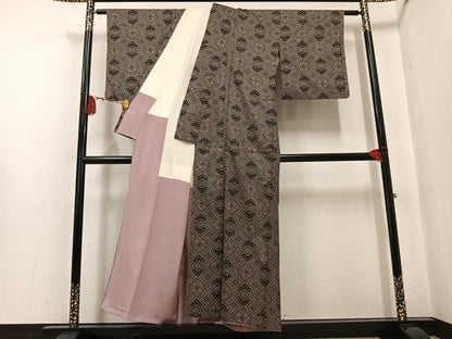 平和屋着物●本場大島紬 一元絣 正絹 逸品 AABF8096ph