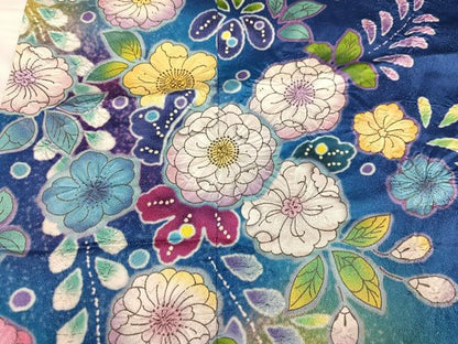 平和屋着物●豪華振袖 辻が花 絞り 暈し染め 金通し地 正絹 逸品 AABF8097ph