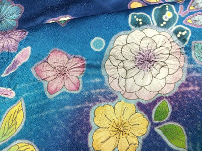 平和屋着物●豪華振袖 辻が花 絞り 暈し染め 金通し地 正絹 逸品 AABF8097ph