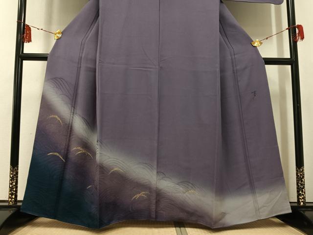 平和屋着物●染色の魔術師 染乃座・大久保玄才 そめのざ玄才 色留袖 雪芝文 暈し染め 金糸 正絹 逸品 AABF8098ph