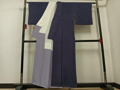 平和屋着物●上質な小紋 作家物 霞文 正絹 逸品 AABF8099ph