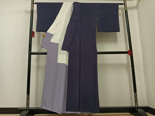 平和屋着物●上質な小紋 作家物 霞文 正絹 逸品 AABF8099ph