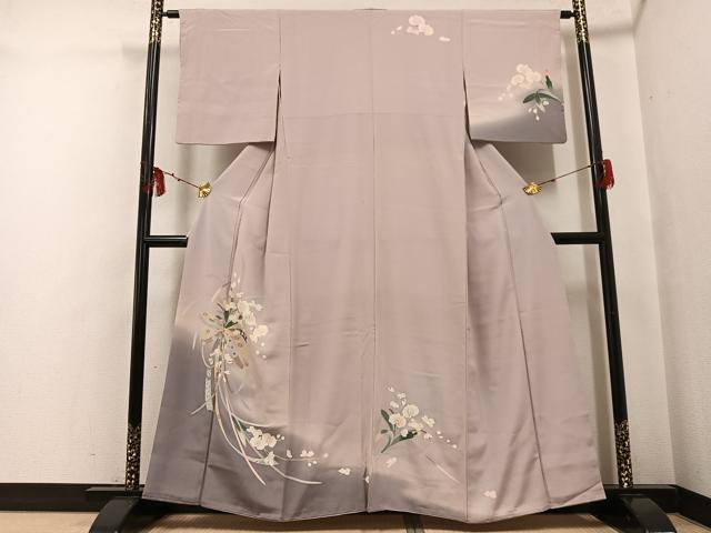 平和屋着物●訪問着 友禅 胡蝶蘭 暈し染め 正絹 逸品 AABF8100ph