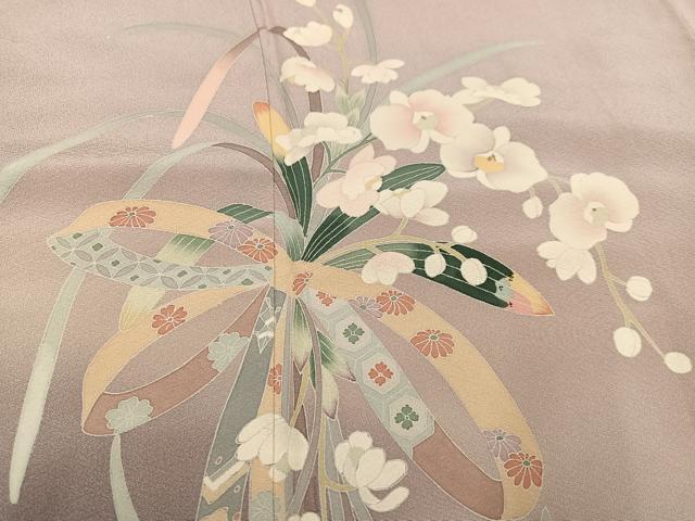 平和屋着物●訪問着 友禅 胡蝶蘭 暈し染め 正絹 逸品 AABF8100ph