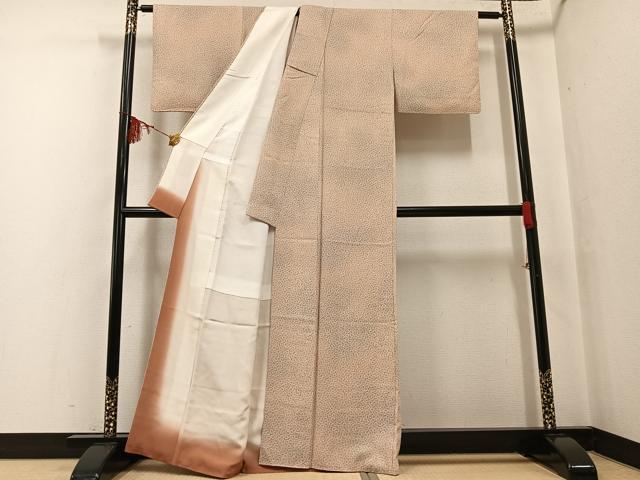 平和屋着物●上質な小紋 型染め 花尽くし 暈し染め 正絹 逸品 AABF8102ph