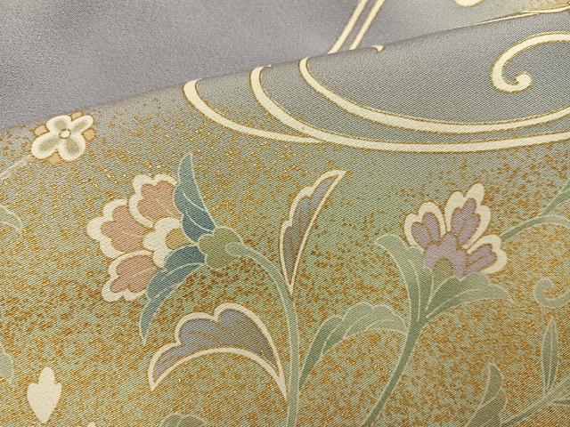 平和屋着物●豪華色留袖 駒刺繍 流水草花文 暈し染め 金彩 正絹 逸品 AABF8108ph