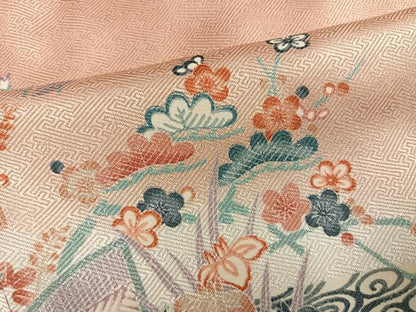平和屋着物●訪問着 松竹梅御所車風景文 暈し染め 金彩 正絹 逸品 AABF8109ph