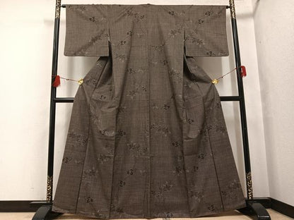 平和屋着物●本場大島紬 一元絣 枝花文 正絹 逸品 AABF8110ph