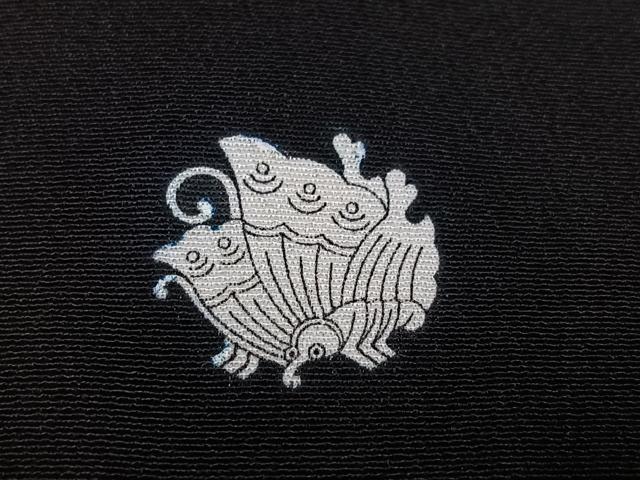 平和屋着物●アンティーク 大正ロマン 黒留袖 刺繍 几帳草花宝尽くし文 金糸 正絹 逸品 AABF8112ph