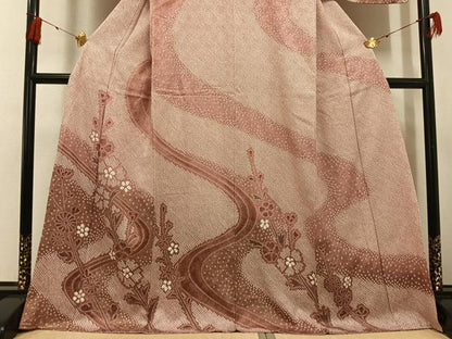 平和屋着物●訪問着 総絞り 草花文 金彩 正絹 逸品 AABF8116ph