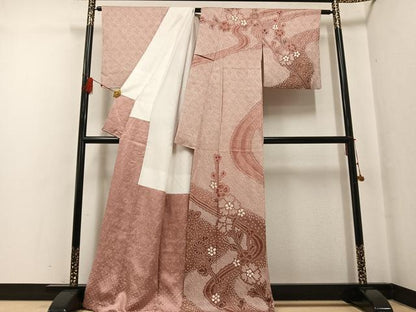 平和屋着物●訪問着 総絞り 草花文 金彩 正絹 逸品 AABF8116ph