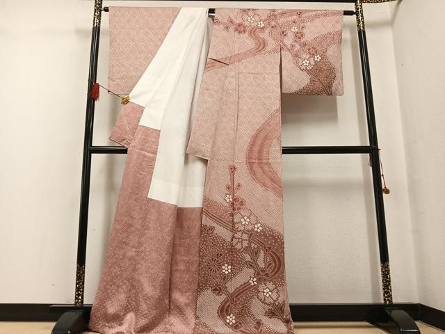 平和屋着物●訪問着 総絞り 草花文 金彩 正絹 逸品 AABF8116ph