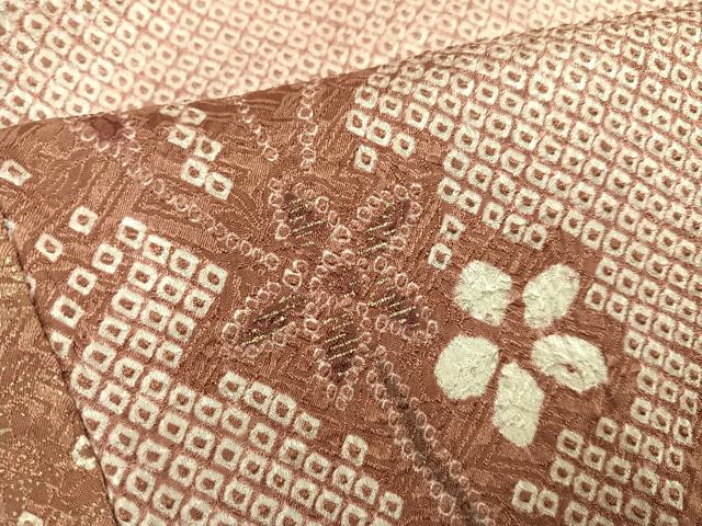 平和屋着物●訪問着 総絞り 草花文 金彩 正絹 逸品 AABF8116ph