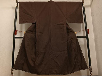 平和屋着物●男性 紬 格子 正絹 逸品 AABF8117ph