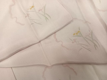 平和屋着物●長襦袢 無双仕立て 雪輪草花文 暈し染め 正絹 逸品 未使用 AABF8119ph