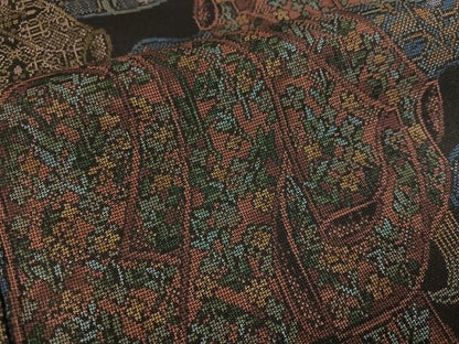 平和屋着物●本場大島紬 カタス9マルキ 誰が袖花文 正絹 逸品 未使用 AABF8120ph