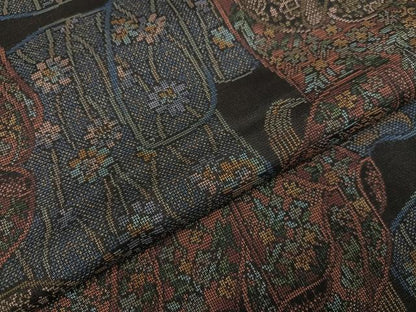 平和屋着物●本場大島紬 カタス9マルキ 誰が袖花文 正絹 逸品 未使用 AABF8120ph