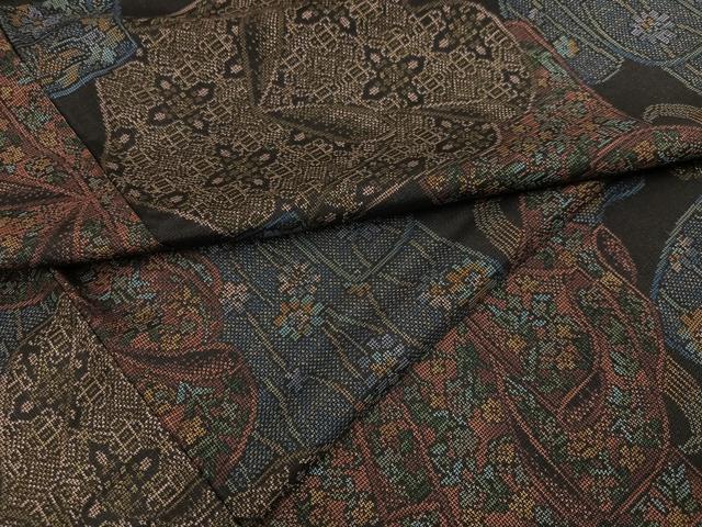平和屋着物●本場大島紬 カタス9マルキ 誰が袖花文 正絹 逸品 未使用 AABF8120ph