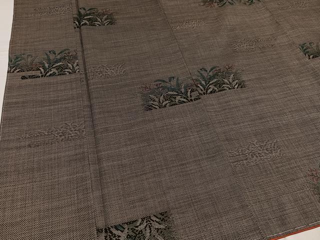 平和屋着物●本場大島紬 カタス7マルキ 草花文 正絹 逸品 未使用 AABF8123ph