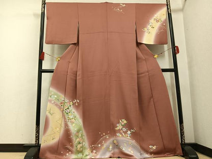 平和屋着物●訪問着 友禅 草花文 暈し染め 金彩 さが美扱い 正絹 逸品 AABF8126ph
