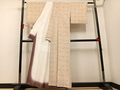 平和屋着物●上質な小紋 草木文 正絹 逸品 AABF8127ph