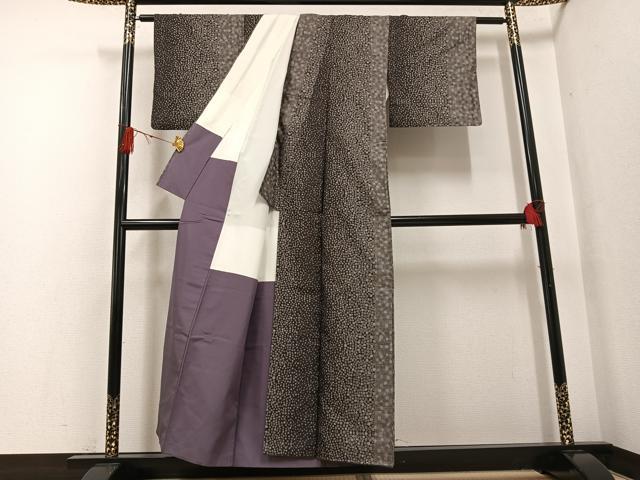 平和屋着物●本場大島紬 カタス9マルキ 間道 正絹 逸品 AABF8128ph