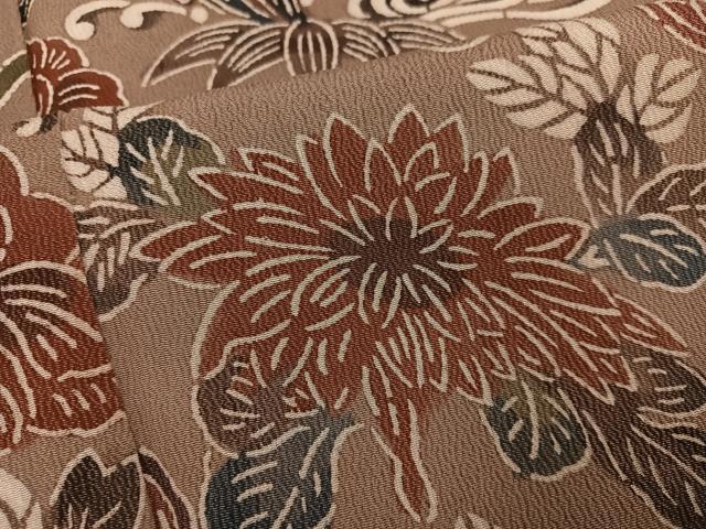 平和屋着物●上質な小紋 紅型 作家物 花鳥舞蝶文 正絹 逸品 AABF8129ph