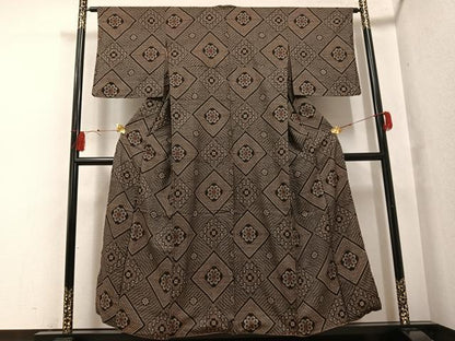 平和屋着物●本場大島紬 龍郷絣 正絹 逸品 AABF8130ph