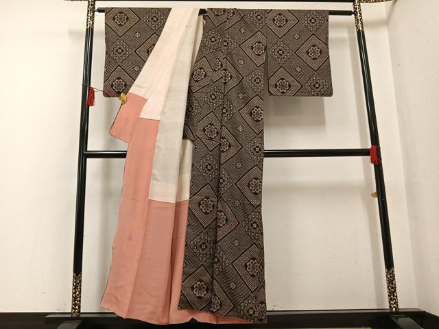 平和屋着物●本場大島紬 龍郷絣 正絹 逸品 AABF8130ph