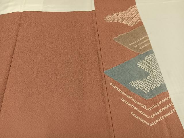 平和屋着物●訪問着 絞り 刺繍 草花文 金彩 正絹 逸品 AABF8134ph