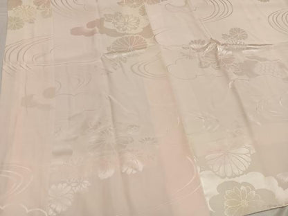 平和屋着物●振袖用長襦袢 袷 花地紋 暈し染め 半衿刺繍 正絹 逸品 AABF8136ph