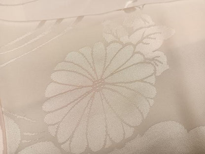 平和屋着物●振袖用長襦袢 袷 花地紋 暈し染め 半衿刺繍 正絹 逸品 AABF8136ph