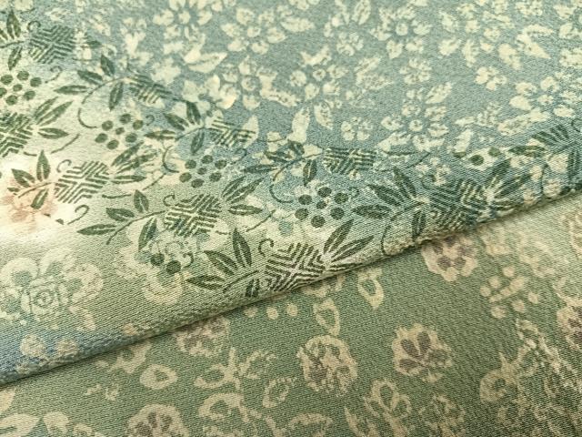 平和屋着物●訪問着 花唐草文 暈し染め 正絹 逸品 AABF8138ph
