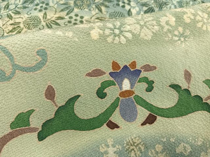 平和屋着物●訪問着 花唐草文 暈し染め 正絹 逸品 AABF8138ph