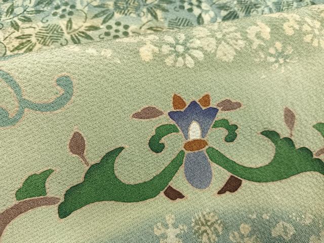 平和屋着物●訪問着 花唐草文 暈し染め 正絹 逸品 AABF8138ph
