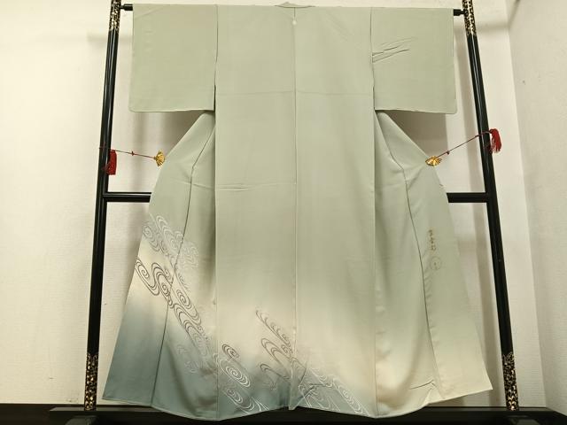 平和屋着物●金彩友禅 卓越技能者・名工・和田光正監修 京金彩 色留袖 華陽 流水文 暈し染め 銀彩 正絹 逸品 AABF8139ph