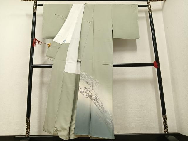 平和屋着物●金彩友禅 卓越技能者・名工・和田光正監修 京金彩 色留袖 華陽 流水文 暈し染め 銀彩 正絹 逸品 AABF8139ph