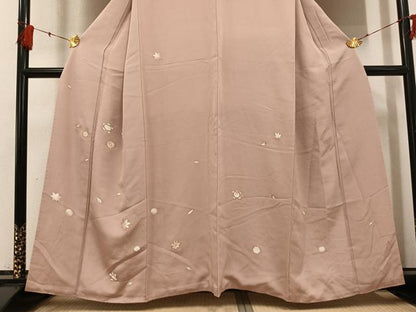 平和屋着物●訪問着 駒刺繍 草花文 正絹 逸品 AABF8141ph