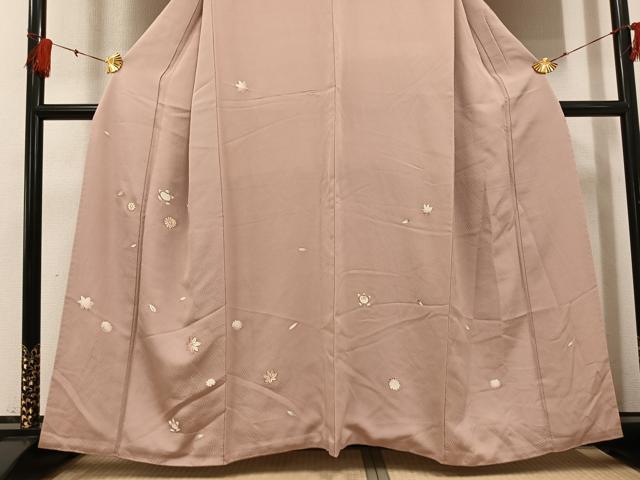 平和屋着物●訪問着 駒刺繍 草花文 正絹 逸品 AABF8141ph