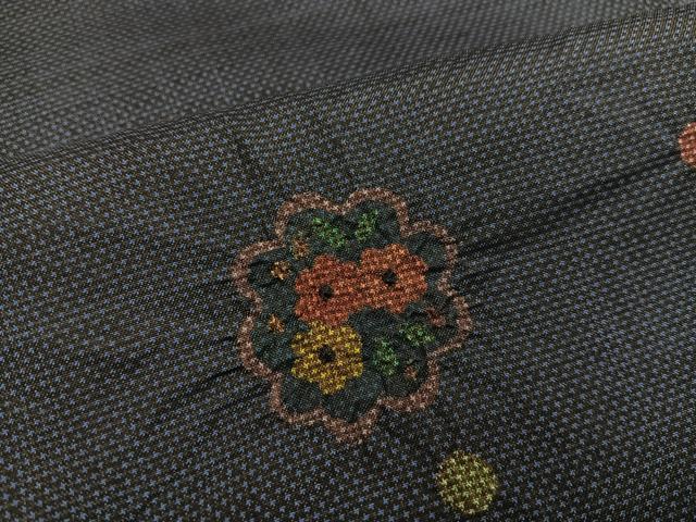 平和屋着物●訪問着 本場大島紬 一元7マルキ 絞り 草花文 正絹 逸品 AABF8142ph