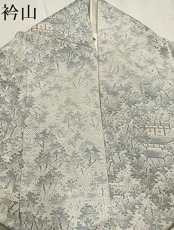 平和屋着物●本場大島紬 白大島 緯総絣 風景樹林文 正絹 逸品 AABF8144ph