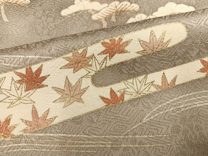 平和屋着物●訪問着 友禅 駒刺繍 エ霞草花文 金彩 正絹 逸品 AABF8145ph
